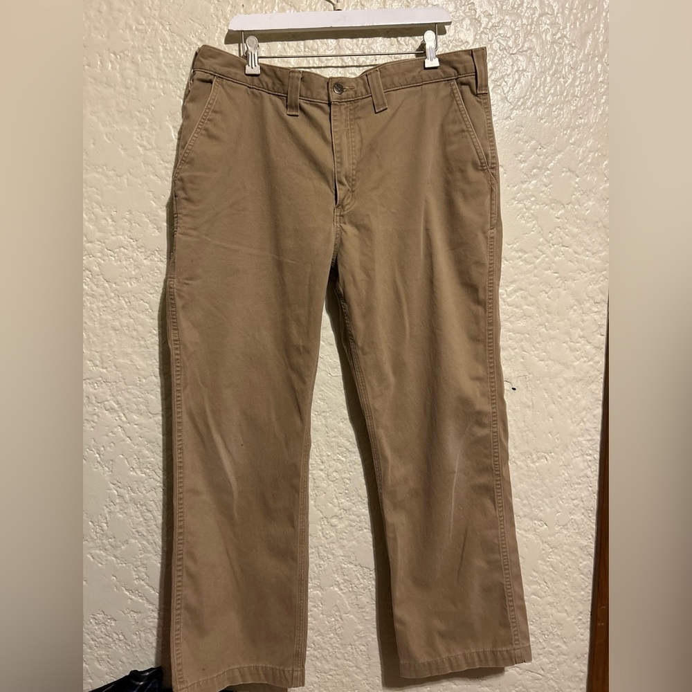 Men's Carhartt Tan 5 pocket Pants 40x30 cotton